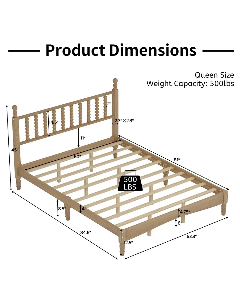 Streamdale Furniture Wood Platform Bed