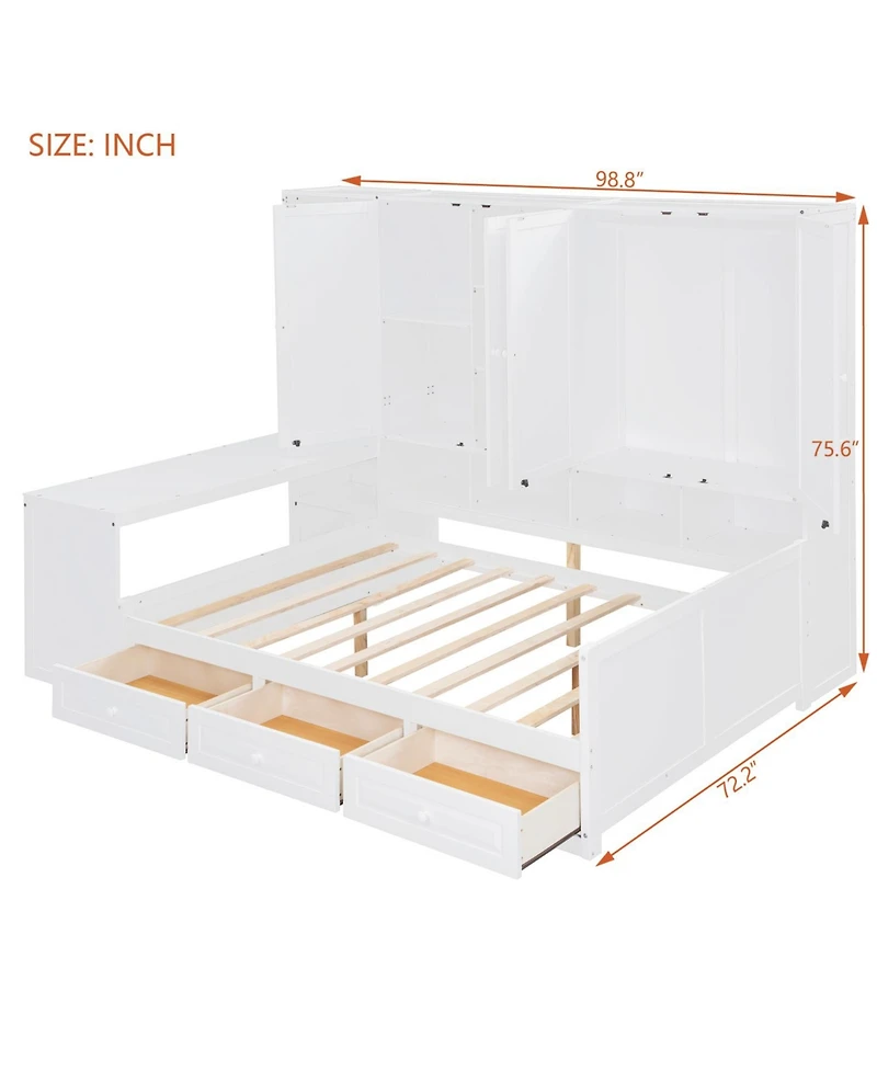 Streamdale Furniture Daybed with Drawers & All-in-One Cabinet