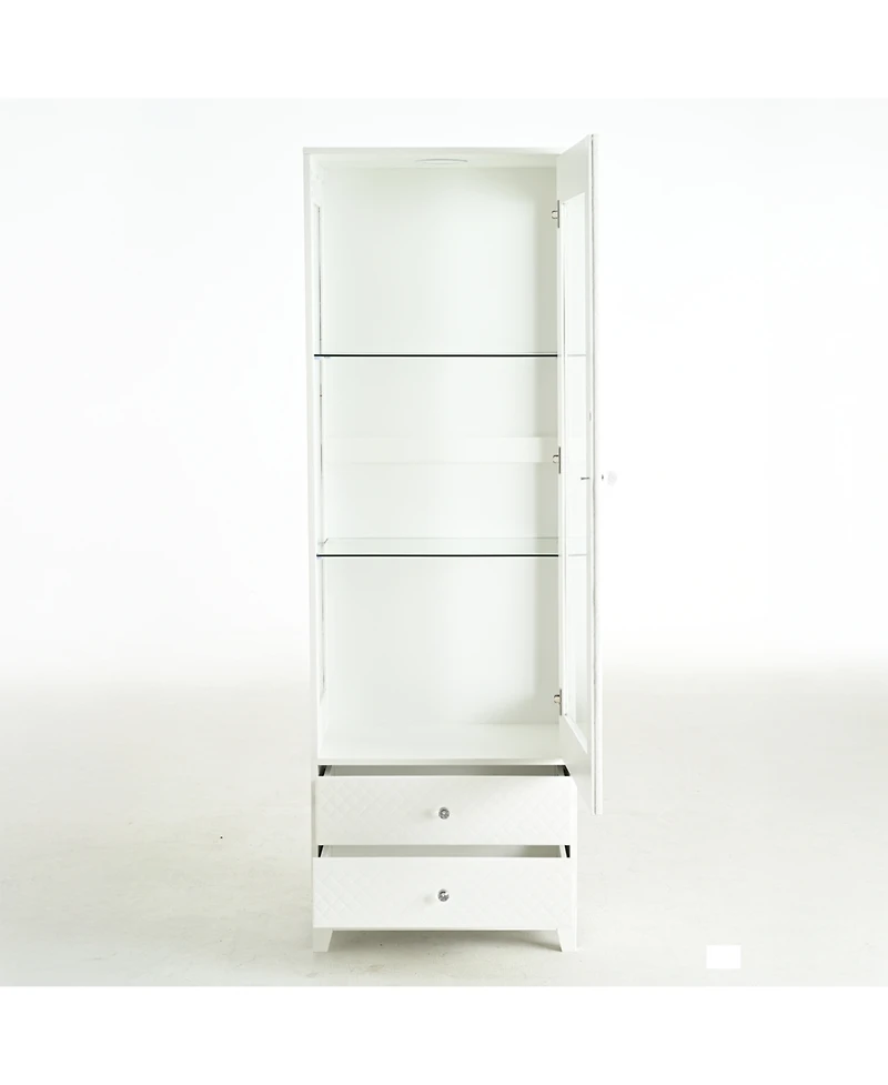 Streamdale Furniture 71" Wood (or relevant material) Led Light Display Cabinet