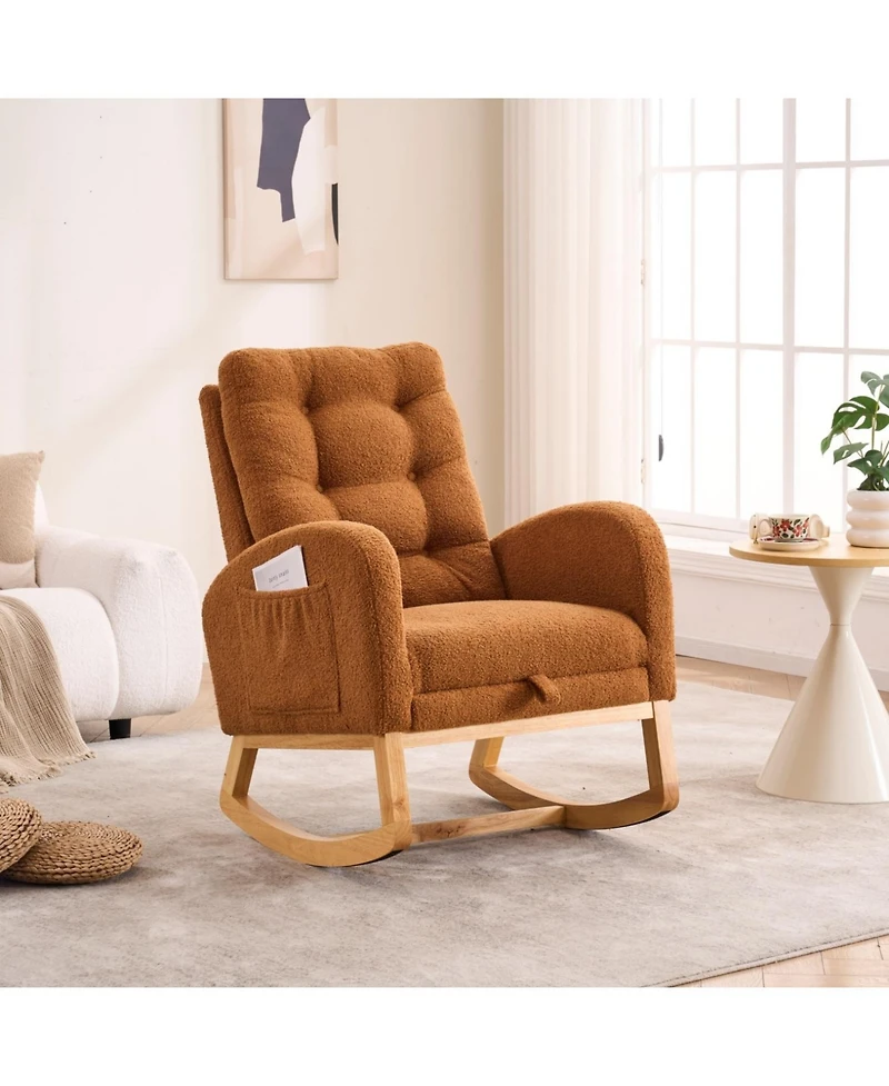 Streamdale Furniture Caramel Rocking Chair with Footrest