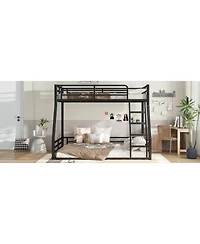 Streamdale Furniture Metal Twin Over Full Bunk Bed Frame - Black