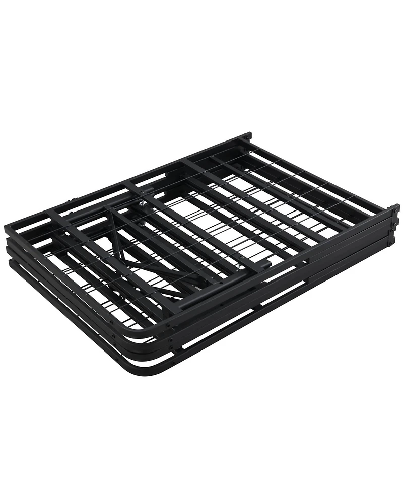 Streamdale Furniture King Metal Folding Bed Frame - Heavy Duty Steel Slats, Black