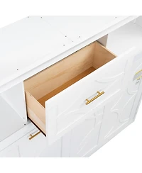 Streamdale Furniture Twin Size Murphy Bed with Charging Station and a Drawer, White