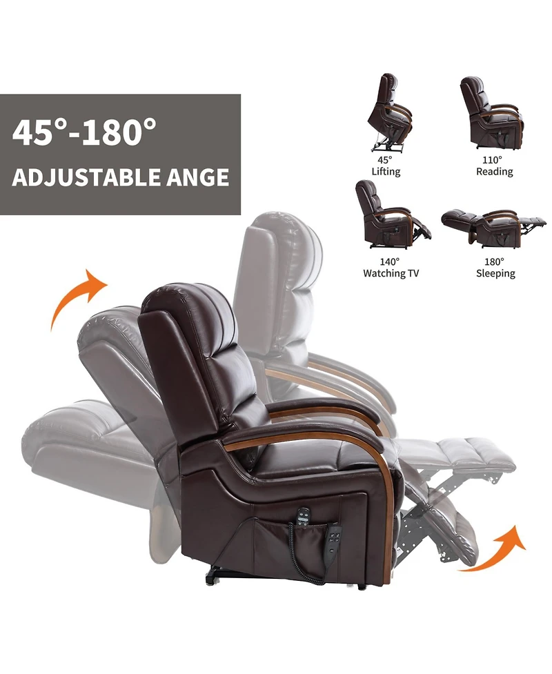 Streamdale Furniture Power Leatheraire Lift Recliner Heat Massage