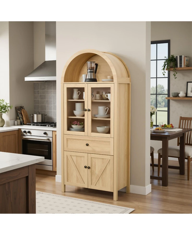 Streamdale Furniture Antique Dome Cabinet - High Quality, Large Storage