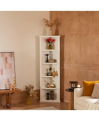 Streamdale Furniture 2x 75" Triangle Bookshelves - White (Set of 2)