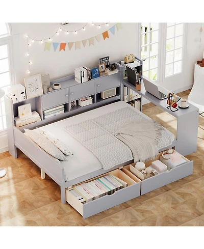 Streamdale Furniture Daybed with Storage, Desk & Bookshelf