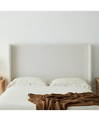 Streamdale Furniture Hosford Cream White Boucle King Upholstered Wingback Platform Bed