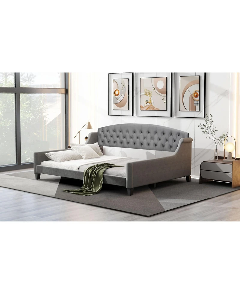 Streamdale Furniture Modern Gray Tufted Button Daybed
