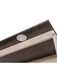 Streamdale Furniture Queen Size Murphy Bed with Sofa and Led, Beige