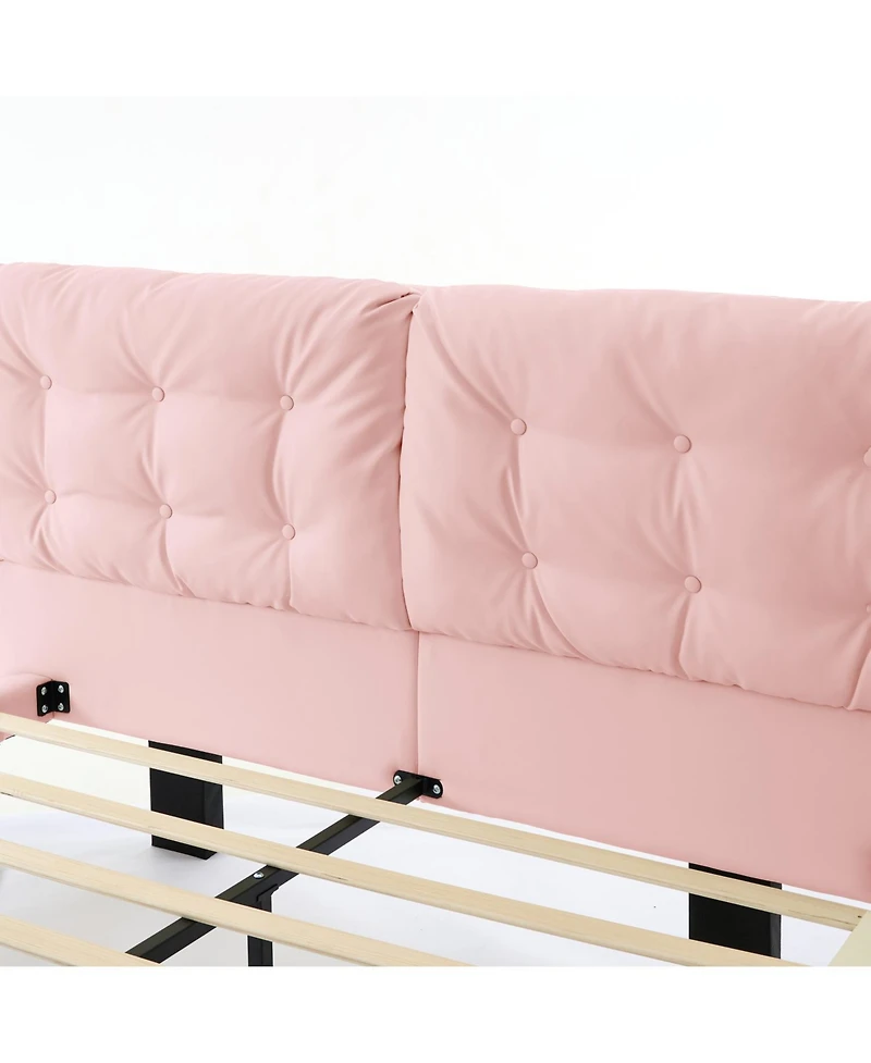 Streamdale Furniture Queen Upholstered Led Platform Bed