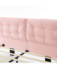 Streamdale Furniture Queen Upholstered Led Platform Bed