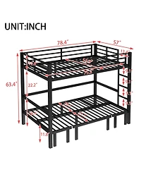 Streamdale Furniture Full Over Full Pull-Out Bunk Bed, Black