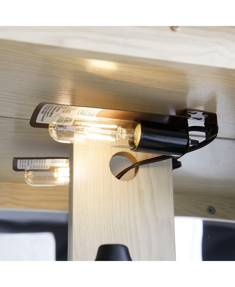 Streamdale Furniture Streamdale Lighted Glass Curio Cabinet - 2-Door Display, Adjustable Shelves