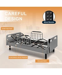 Streamdale Furniture Electric Adjustable Bed with Mattress & Rails