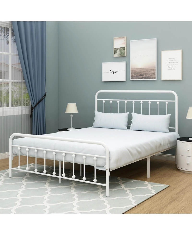 Streamdale Furniture Victorian White Metal Bed Frame