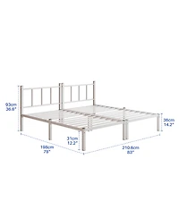 Streamdale Furniture Triple Twin Metal Bunk Bed with Guardrails & Ladder