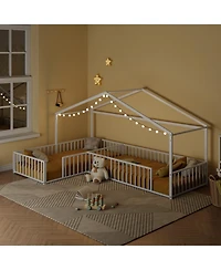 Streamdale Furniture Streamdale Metal L-Shaped Montessori Bed Frame for 2 Kids