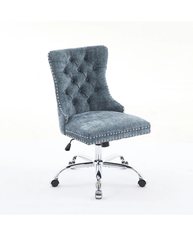 Streamdale Furniture Light Blue Chenille Tufted Office Chair