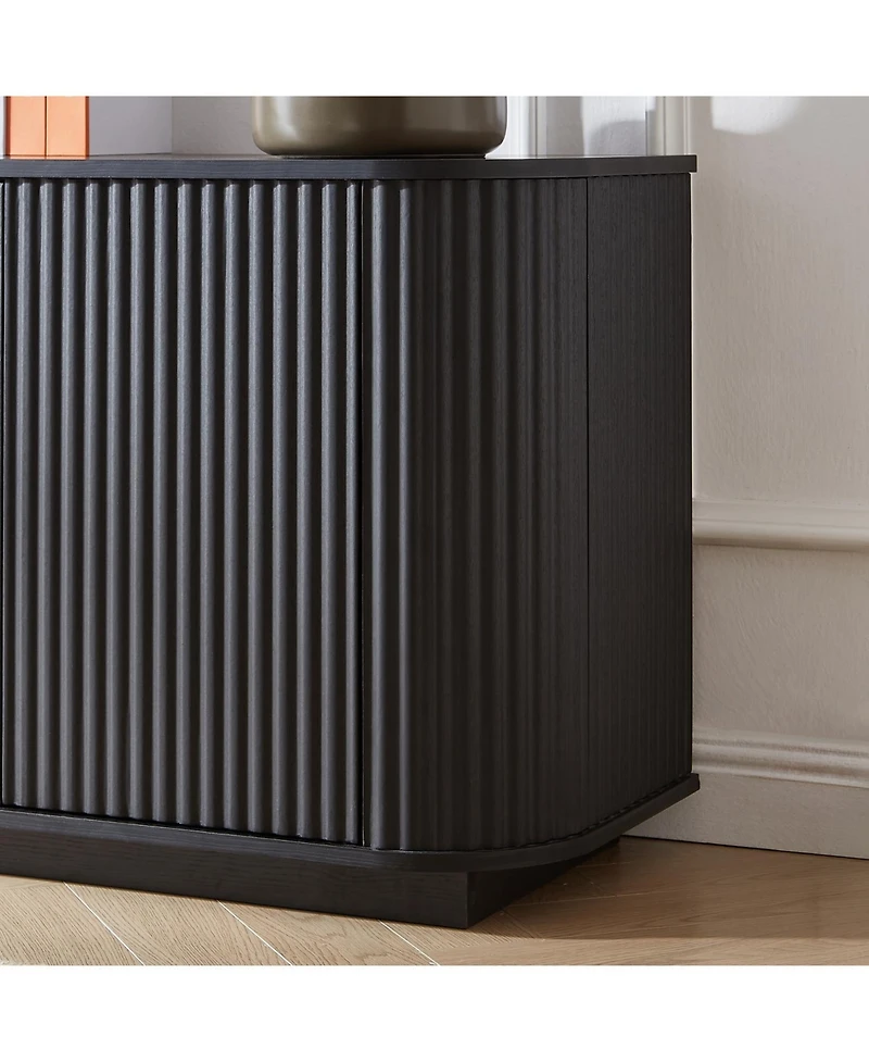 Streamdale Furniture Sideboard Storage Cabinet Tv Stand Black 64"W x 15"D x 24"H