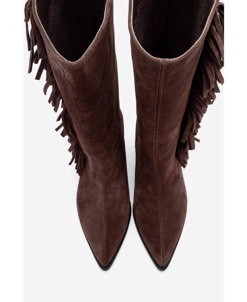 Forever & Always Shoes Women Orlo Leather Fringed Western Boot