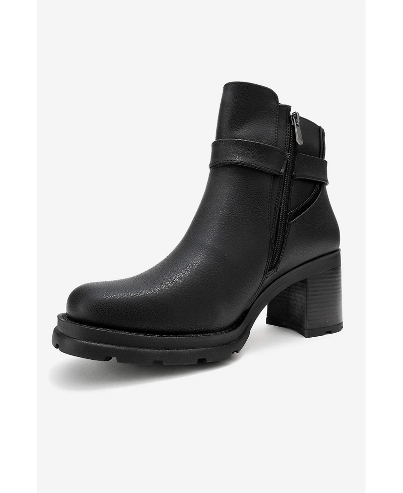Prologue Shoes Women's Heile Buckle Block Heel Boot