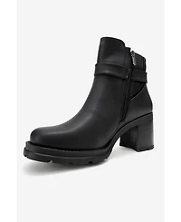 Prologue Shoes Women's Heile Buckle Block Heel Boot
