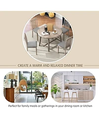 Streamdale Gray 5-Piece Round Dining Table Set with 4 Chairs