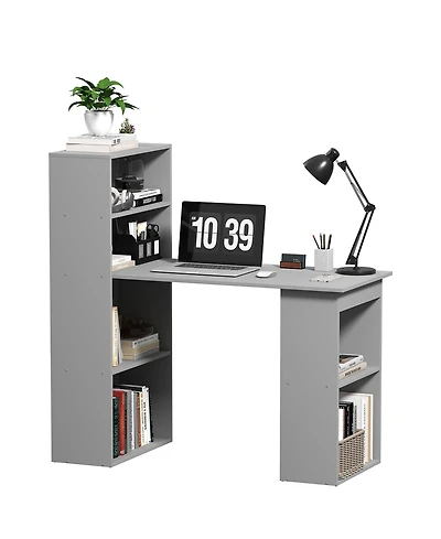 Homcom 47" Home Office Computer Desk with 6-Tier Shelves,