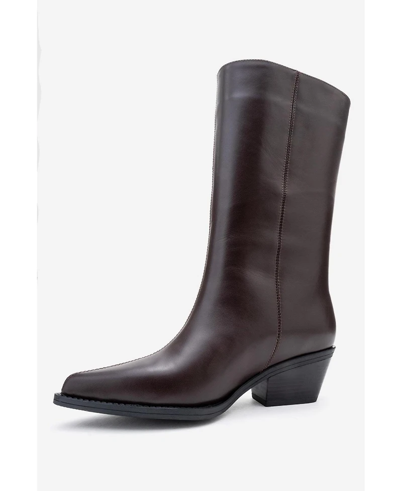 Forever & Always Women's Shoes Juana Leather Pointed Toe Boot (Women)