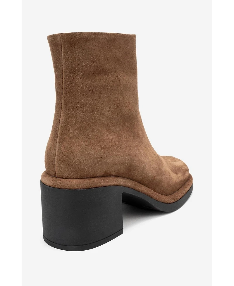 Forever & Always Women's Shoes Junae Leather Block Heel Boot (Women)