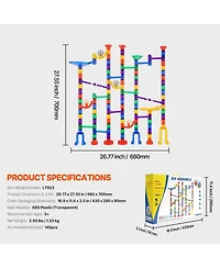 Sugift 145-Piece Marble Run Set with Glow Marbles & Race Track