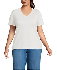 Lands' End Plus Relaxed Supima Cotton V-Neck T-Shirt