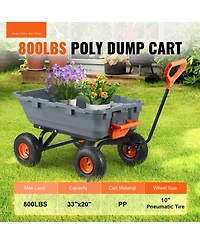 Sugfit Poly Dump Cart with 800 lbs Capacity & Easy-Pour Design
