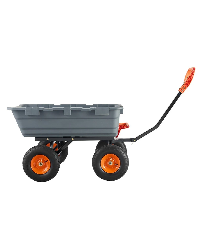 Sugift Large Capacity Dump Cart with 1200 lbs Rating & 13-inch Wheels