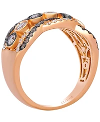 Le Vian Chocolate Diamond (0.55 ct. t.w.) & Vanilla Diamond (0.43 ct. t.w.) Ring in 14k Strawberry Gold