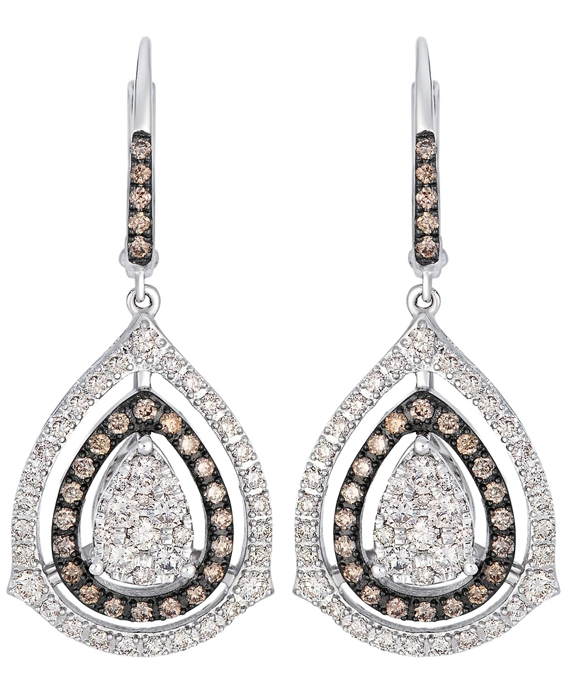 Le Vian Nude Diamond (1.05 ct. t.w.) & Chocolate Diamond (0.38 ct. t.w.) Drop Earrings in 14k Vanilla Gold