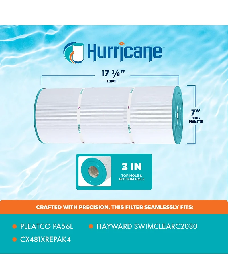 Hurricane 4 Pack HF56SV-04 Advanced Pool and Spa Filter Cartridge Replacement