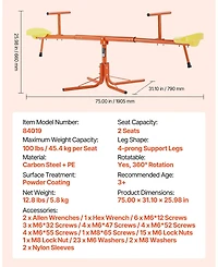 Sugift Kids Seesaw with 4-Prong Base & 360° Swivel Motion