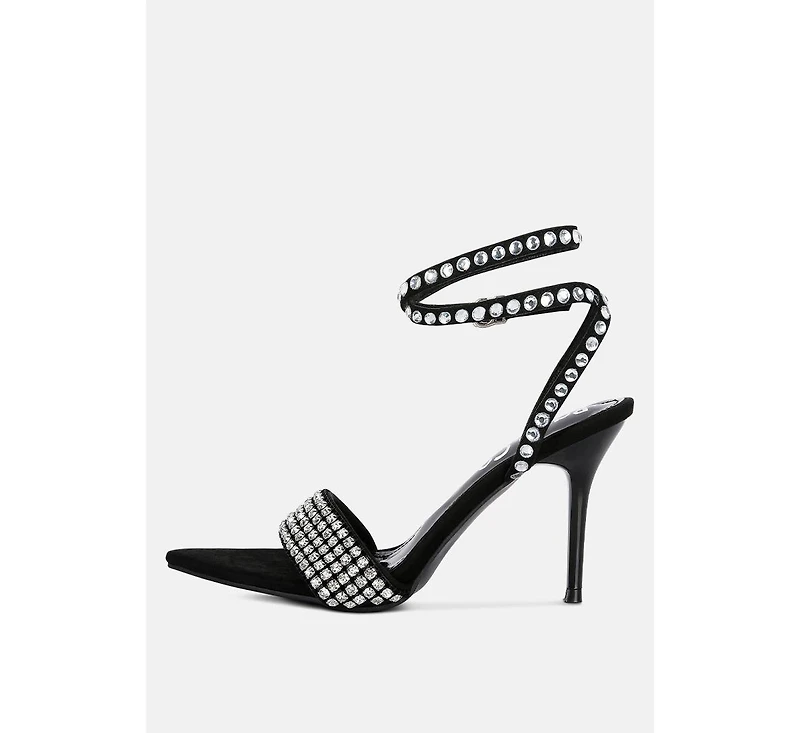 Zurin Womens Diamante Embellished Stiletto Sandals