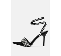 Zurin Womens Diamante Embellished Stiletto Sandals