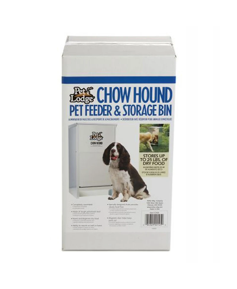 Little Giant Dry Food Automatic Steel Dog Feeder Chow Hound 25 Lb (2 Pack)