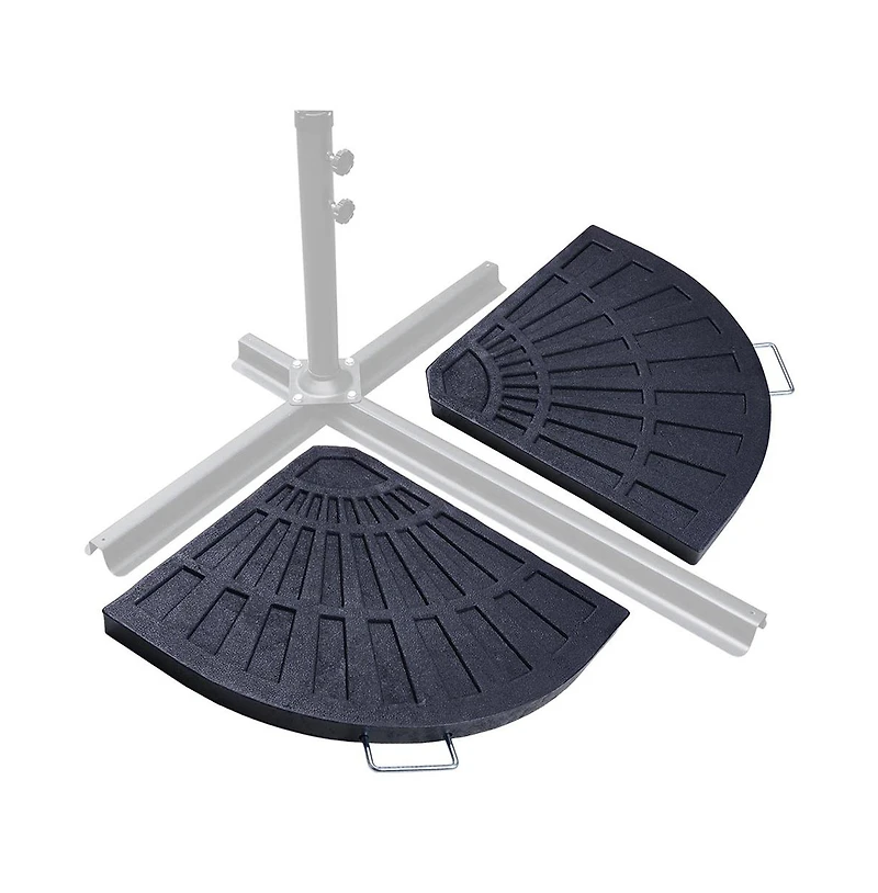 Yescom 2pcs 26.5 lbs Fan Shaped Base Stand Holder Weight For Outdoor Patio Umbrella