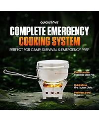 Aofar Portable Stove Kit with Camping Pot & 2 Fire Starters, Lightweight Stainless Steel Wood Burning Stove
