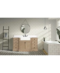 Ari Bath 60" Kelly, Weathered Fir Finish, Engineered Quartz Countertop