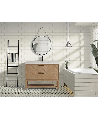 Ari Bath 42" Carlsbad Freestanding, Weathered Fir Finish