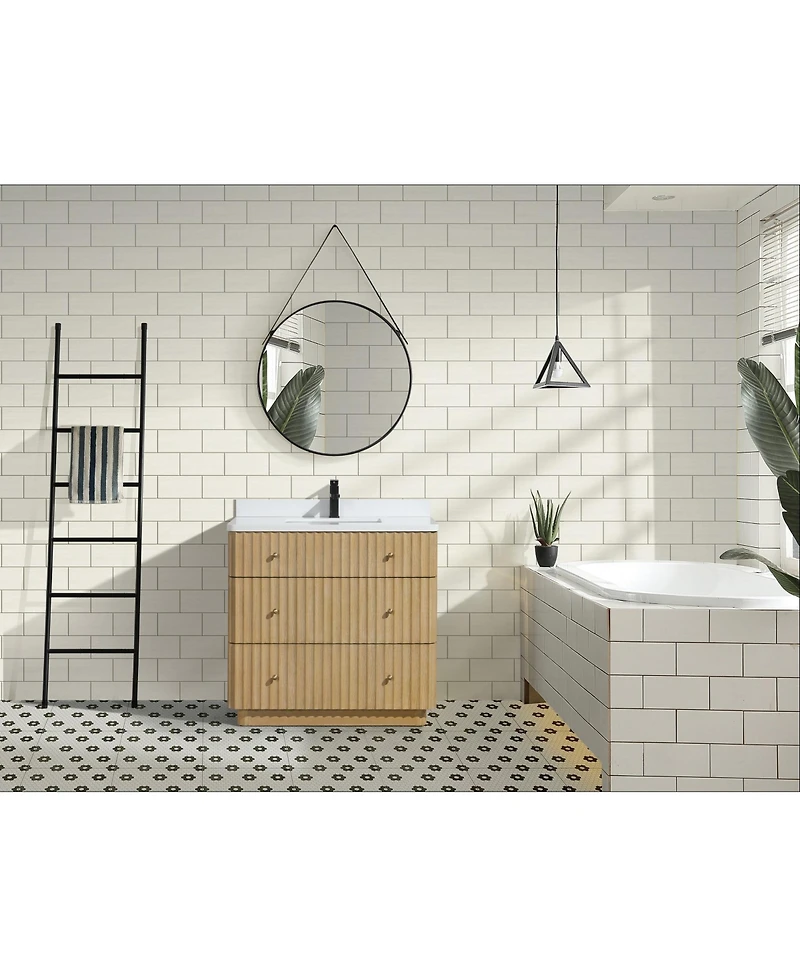 Ari Bath, La Jolla 36", Freestanding, Oak Finish