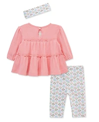 Little Me Baby Girls' Printed Tunic, Leggings and Headband, 3-Piece Set