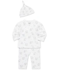 Little Me Baby Girls' or Boys' Button-Up Cardigan, Pants and Matching Hat, 3-Piece Set