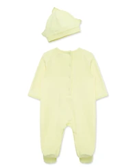 Little Me Baby Boys' or Girls' Chick Footed Coverall With Beanie Hat